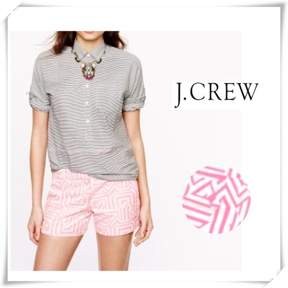 NWT J.Crew Stretch Chino City Fit Print Shorts - Picture 1 of 5